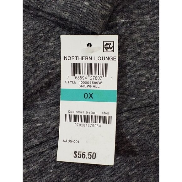 Style & Co.Woman~Plus Sz 0X~Med Gray Graphic- Print Glitte Snowfall Top NWT$56.5 - Picture 7 of 8